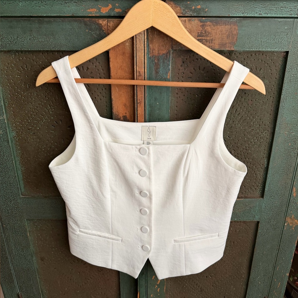 joie Button Crop Blouse